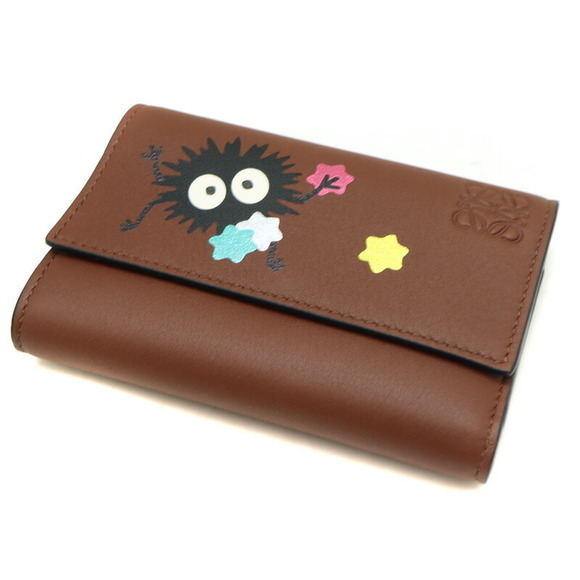 Loewe Leather Green Brown Vertical Away Wallet Spirited - Picture 2 of 6